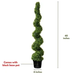 Forever Leaf 60" Spiral Boxwood In Black Pot (2 Pack), Indoor Artificial Plant For Home Decor -Home Improvement Store GUEST eeb93bb5 88e0 4cd8 9605 0432cc18d66a