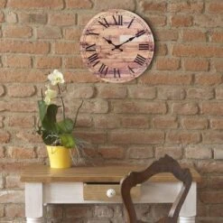 Wooden Roman Numeral Wall Clock Brown - Stonebriar Collection -Home Improvement Store GUEST ef31c4ba 1ea1 46f7 b08f 1439edf6866c