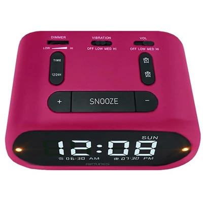 Riptunes 3-In-1 Vibrating Alarm Clock With Bed Shaker - Pink 3 Riptunes 3-In-1 Vibrating Alarm Clock With Bed Shaker - Pink - Image 3