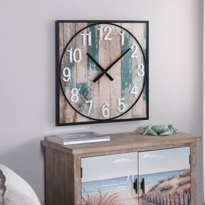 Square Metal Framed Take Time Wall Clock With Detail Weathered - StyleCraft 5 Square Metal Framed Take Time Wall Clock With Detail Weathered - StyleCraft - Image 5