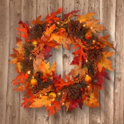 24" Maple Wreath With Clear Lights - National Tree Company -Home Improvement Store GUEST f751b61c 576e 4797 8982 f80fcff53ff5