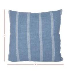 24X24 Inch Hand Woven Blue & Light Blue Striped Outdoor Pillow Polyester With Polyester Fill By Foreside Home & Garden -Home Improvement Store GUEST f8b97238 c8ec 40a2 a6ff b6124af9828d