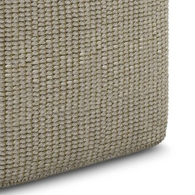Isadora Square Woven PET Polyester Pouf Cream/Natural - WyndenHall 4 Isadora Square Woven PET Polyester Pouf Cream/Natural - WyndenHall - Image 4