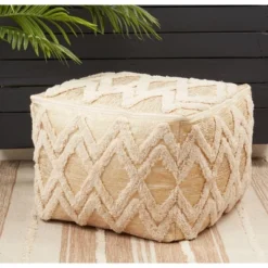Saro Lifestyle Tufted Pouf With Foil Print Design 13 Saro Lifestyle Tufted Pouf With Foil Print Design -Home Improvement Store GUEST faed678d b85c 462b 94c2 749f04ffcd8b