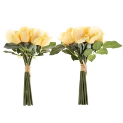 Rose Artificial Flowers - 24Pc Real Touch 11.5-Inch Fake Flower Set With Stems For Home Décor, Wedding, Or Bridal/Baby Showers By Pure Garden (Yellow) -Home Improvement Store GUEST fb2d144f 85bd 457f a437 b47a47241cc1
