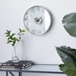 14" X 14" Round Aluminum Wall Clock With Clear Face - Olivia & May