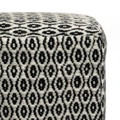 Wallis Square Woven PET Polyester Pouf Black/White - WyndenHall -Home Improvement Store GUEST fddcde51 a7c2 445f a150 d650ad2bc45c