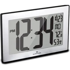 Marathon Atomic 9 Inch Wall Clock Stainless Steel Finish With Stand & 8 Time Zones -Home Improvement Store GUEST fe405619 abc8 451f bdd6 d83e2bcaaf4f